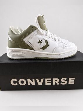 Converse Weapon Low Leather Sneakers Women’s 5.5 White Olive